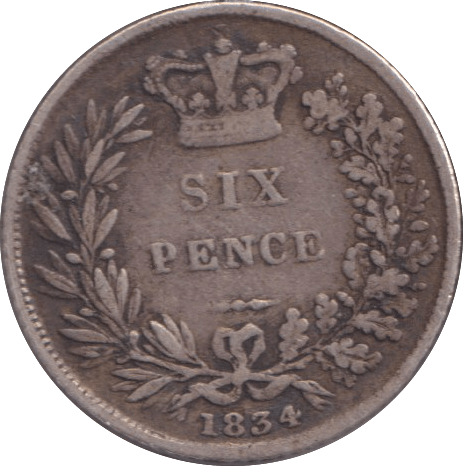 1834 SIXPENCE ( GF ) - SIXPENCE - Cambridgeshire Coins