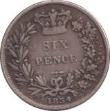 1834 SIXPENCE ( GF ) - SIXPENCE - Cambridgeshire Coins