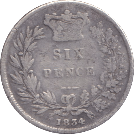 1834 SIXPENCE ( GF ) - SIXPENCE - Cambridgeshire Coins