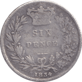 1834 SIXPENCE ( GF ) - SIXPENCE - Cambridgeshire Coins