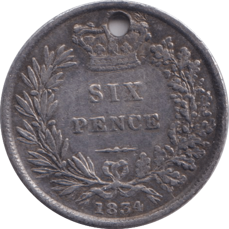 1834 SIXPENCE ( VF ) HOLED - SIXPENCE - Cambridgeshire Coins