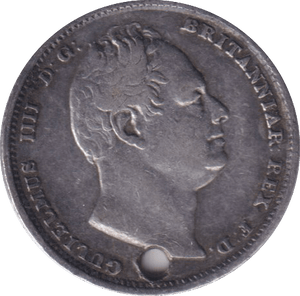 1834 SIXPENCE ( VF ) HOLED - SIXPENCE - Cambridgeshire Coins