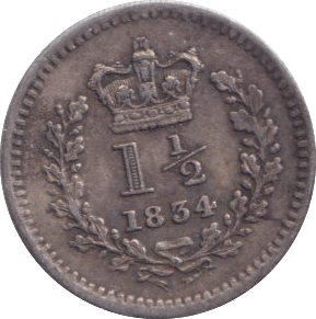1834 THREE HALF PENCE ( GVF ) - THREE HALF PENCE - Cambridgeshire Coins