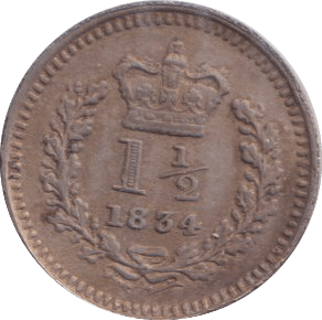 1834 THREE HALF PENCE ( VF ) - THREE HALF PENCE - Cambridgeshire Coins