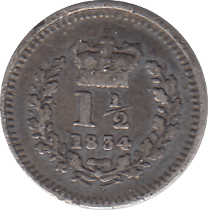 1834 THREE HALF PENCE ( VF ) - THREE HALF PENCE - Cambridgeshire Coins