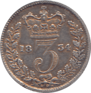 1834 THREEPENCE ( GVF ) - THREEPENCE - Cambridgeshire Coins