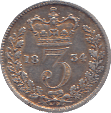 1834 THREEPENCE ( GVF ) - THREEPENCE - Cambridgeshire Coins