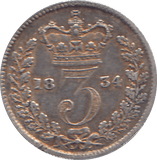 1834 THREEPENCE ( GVF ) - THREEPENCE - Cambridgeshire Coins