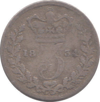 1834 THREEPENCE ( NF ) - THREEPENCE - Cambridgeshire Coins