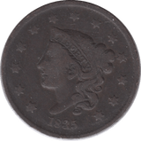 1835 1 CENT USA - WORLD COINS - Cambridgeshire Coins