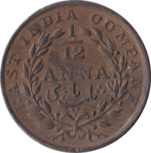 1835 1/12 ANNA INDIA - WORLD COINS - Cambridgeshire Coins