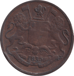 1835 ONE QUARTER ANNA BRITISH INDIA - WORLD COINS - Cambridgeshire Coins
