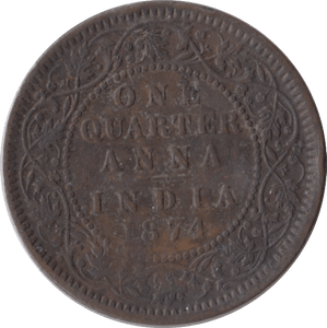 1835 QUARTER ANNA INDIA - SILVER WORLD COINS - Cambridgeshire Coins