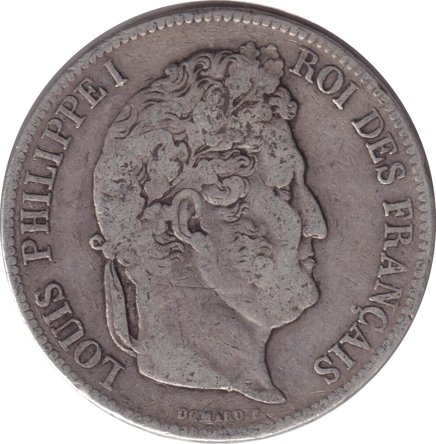 1835 SILVER FIVE FRANCS FRANCE - SILVER WORLD COINS - Cambridgeshire Coins