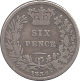 1835 SIXPENCE ( FINE ) - SIXPENCE - Cambridgeshire Coins