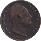 1836 FARTHING ( FINE ) - FARTHING - Cambridgeshire Coins