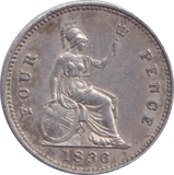 1836 FOURPENCE ( AUNC ) - FOURPENCE - Cambridgeshire Coins