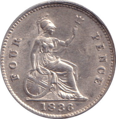1836 FOURPENCE ( AUNC ) - FOURPENCE - Cambridgeshire Coins