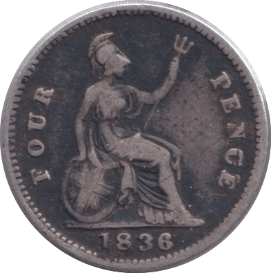 1836 FOURPENCE ( FINE ) - FOURPENCE - Cambridgeshire Coins