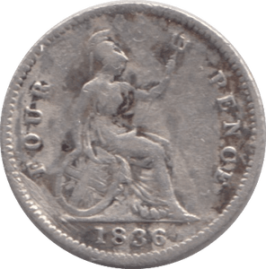 1836 FOURPENCE ( FINE ) - MAUNDY FOURPENCE - Cambridgeshire Coins