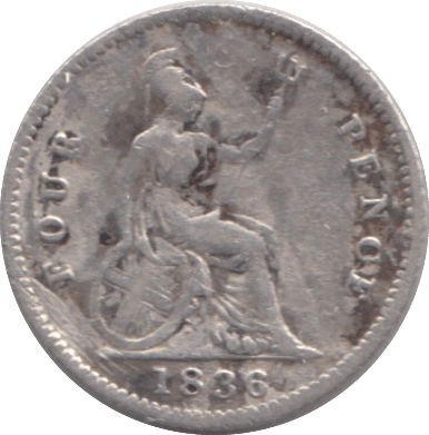 1836 FOURPENCE ( FINE ) - MAUNDY FOURPENCE - Cambridgeshire Coins