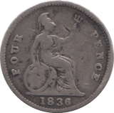 1836 FOURPENCE ( NF ) - FOURPENCE - Cambridgeshire Coins