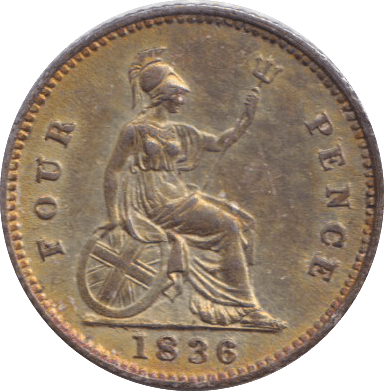 1836 FOURPENCE ( UNC ) - FOURPENCE - Cambridgeshire Coins