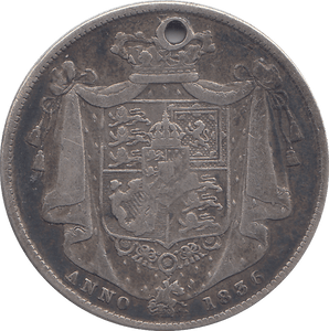 1836 HALFCROWN HOLED ( FINE ) - HALFCROWN - Cambridgeshire Coins