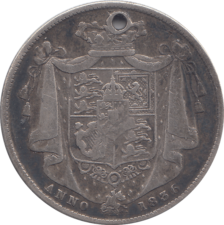 1836 HALFCROWN HOLED ( FINE ) - HALFCROWN - Cambridgeshire Coins