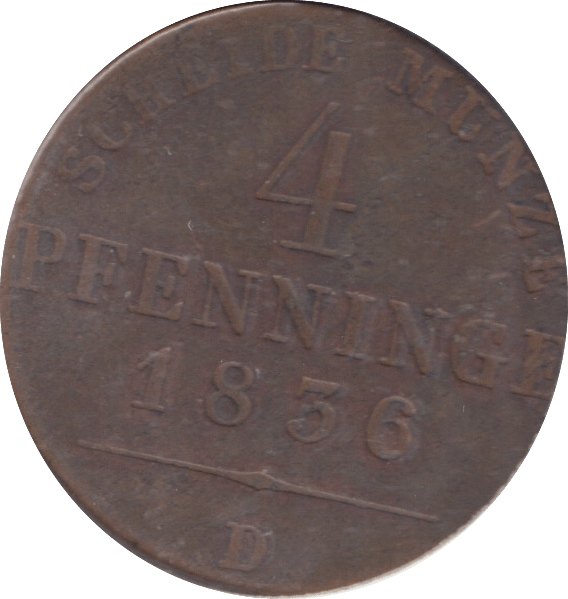 1836 PRUSSIA 4 PFENNING - WORLD COINS - Cambridgeshire Coins