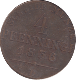 1836 PRUSSIA 4 PFENNING - WORLD COINS - Cambridgeshire Coins