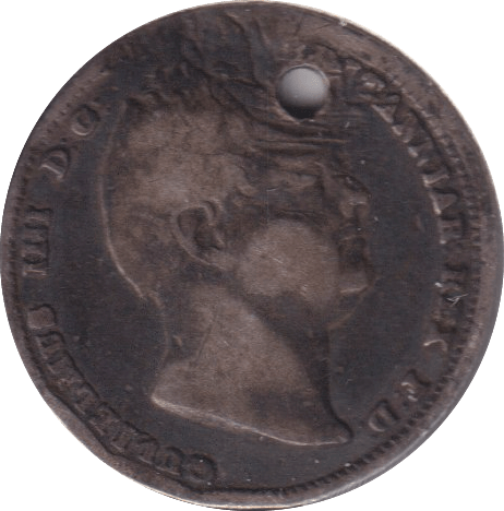 1836 SIXPENCE HOLED ( NF ) - SIXPENCE - Cambridgeshire Coins