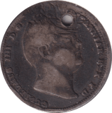 1836 SIXPENCE HOLED ( NF ) - SIXPENCE - Cambridgeshire Coins