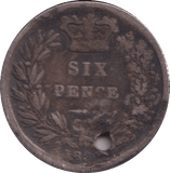 1836 SIXPENCE HOLED ( NF ) - SIXPENCE - Cambridgeshire Coins