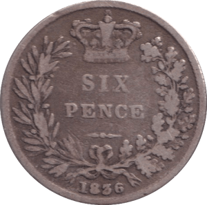 1836 SIXPENCE ( NF ) - SIXPENCE - Cambridgeshire Coins