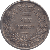 1836 SIXPENCE ( VF ) - SIXPENCE - Cambridgeshire Coins