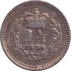 1836 THREE HALF PENCE ( EF ) - three half pence - Cambridgeshire Coins