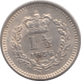 1836 THREE HALFPENCE ( EF ) - Three Half Pence - Cambridgeshire Coins