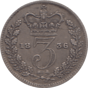 1836 THREEPENCE ( VF ) - THREEPENCE - Cambridgeshire Coins