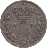 1836 THREEPENCE ( VF ) - THREEPENCE - Cambridgeshire Coins