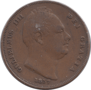 1837 FARTHING F62 ( GF ) - FARTHING - Cambridgeshire Coins