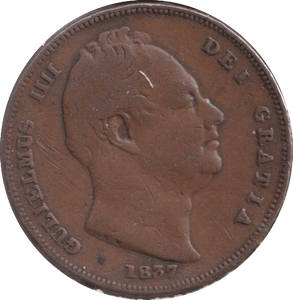 1837 FARTHING ( FINE ) - FARTHING - Cambridgeshire Coins