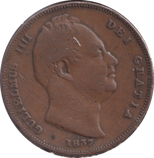1837 FARTHING ( FINE ) - FARTHING - Cambridgeshire Coins