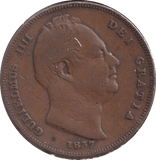 1837 FARTHING ( FINE ) - FARTHING - Cambridgeshire Coins