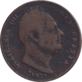 1837 FARTHING ( FINE ) - FARTHING - Cambridgeshire Coins