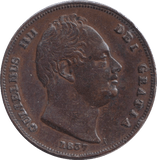 1837 FARTHING ( VF ) - FARTHING - Cambridgeshire Coins