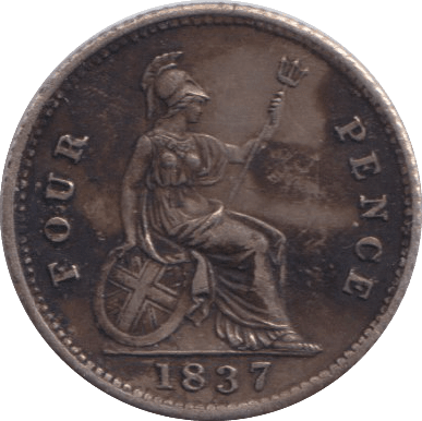 1837 FOURPENCE ( EF ) - FOURPENCE - Cambridgeshire Coins