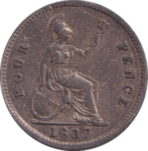 1837 FOURPENCE ( EF ) - FOURPENCE - Cambridgeshire Coins