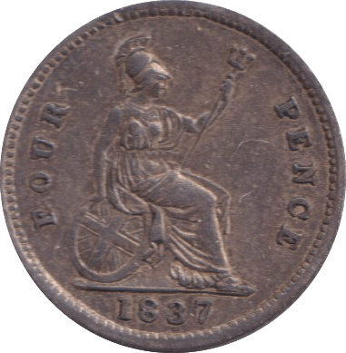 1837 FOURPENCE ( EF ) - FOURPENCE - Cambridgeshire Coins