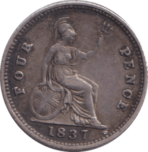 1837 FOURPENCE ( GF ) - FOURPENCE - Cambridgeshire Coins